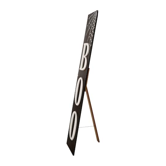 Glitzhome® Black & White Wooden BOO Porch Sign